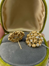 Load image into Gallery viewer, LUOWEND 18K Yellow Gold Natural Diamond Stud Earrings for Women