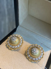 Load image into Gallery viewer, LUOWEND 18K Yellow Gold Natural Diamond Hoop Earrings for Women