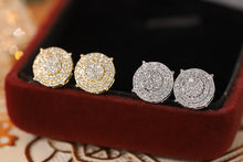 Load image into Gallery viewer, LUOWEND 18K White or Yellow Gold Real Natural Diamond Stud Earrings for Women