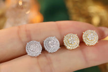 Load image into Gallery viewer, LUOWEND 18K White or Yellow Gold Real Natural Diamond Stud Earrings for Women
