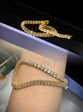Load image into Gallery viewer, LUOWEND 18K Yellow Gold Real Natural Diamond Bracelet for Women