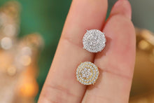 Load image into Gallery viewer, LUOWEND 18K White or Yellow Gold Real Natural Diamond Stud Earrings for Women