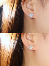 Load image into Gallery viewer, LUOWEND 18K White or Yellow Gold Real Natural Diamond Stud Earrings for Women