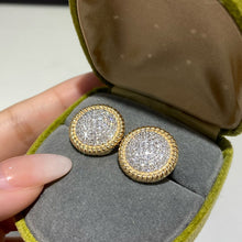 Load image into Gallery viewer, LUOWEND 18K Yellow Gold Natural Diamond Hoop Earrings for Women