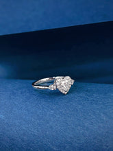 Load image into Gallery viewer, LUOWEND 18K White Gold Ring Natural Diamond Ring for Women
