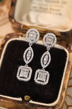 Load image into Gallery viewer, LUOWEND 18K White Gold Real Natural Diamond Drop Earrings for Women