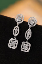 Load image into Gallery viewer, LUOWEND 18K White Gold Real Natural Diamond Drop Earrings for Women