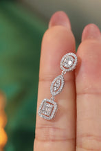Load image into Gallery viewer, LUOWEND 18K White Gold Real Natural Diamond Drop Earrings for Women