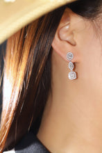 Load image into Gallery viewer, LUOWEND 18K White Gold Real Natural Diamond Drop Earrings for Women