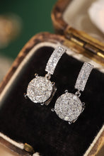 Load image into Gallery viewer, LUOWEND 18K White Gold Real Natural Diamond Stud Earrings for Women