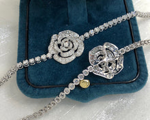 Load image into Gallery viewer, LUOWEND 18K White Gold Real Natural Diamond Bracelet for Women