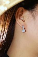 Load image into Gallery viewer, LUOWEND 18K White Gold Real Natural Diamond Stud Earrings for Women