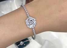 Load image into Gallery viewer, LUOWEND 18K White Gold Real Natural Diamond Bracelet for Women