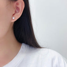 Load image into Gallery viewer, LUOWEND 18K White Gold Natural Diamond Earrings for Women