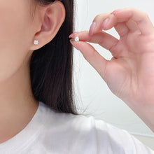 Load image into Gallery viewer, LUOWEND 18K White Gold Natural Diamond Earrings for Women