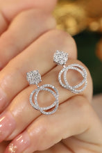 Load image into Gallery viewer, LUOWEND 18K White Gold Real Natural Diamond Stud Earrings for Women