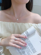 Load image into Gallery viewer, LUOWEND 18K White Gold Natural Diamond Pendant Necklace for Women