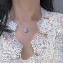 Load image into Gallery viewer, LUOWEND 18K White Gold Real Natural Diamond Pendant Necklace for Women