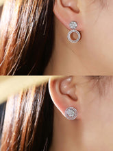 Load image into Gallery viewer, LUOWEND 18K White Gold Real Natural Diamond Stud Earrings for Women