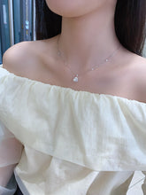 Load image into Gallery viewer, LUOWEND 18K White Gold Natural Diamond Pendant Necklace for Women