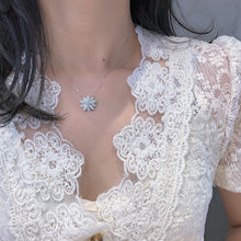 Load image into Gallery viewer, LUOWEND 18K White Gold Real Natural Diamond Pendant Necklace for Women