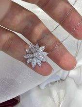 Load image into Gallery viewer, LUOWEND 18K White Gold Real Natural Diamond Pendant Necklace for Women