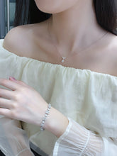 Load image into Gallery viewer, LUOWEND 18K White Gold Natural Diamond Pendant Necklace for Women