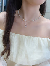 Load image into Gallery viewer, LUOWEND 18K White Gold Natural Diamond Pendant Necklace for Women