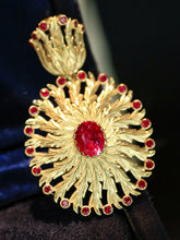 Load image into Gallery viewer, LUOWEND 18K Yellow Gold Fine Jewelry Real Natural Ruby Pendant for Women
