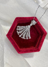 Load image into Gallery viewer, LUOWEND 18K White Gold Real Natural Diamond Pendant Necklace for Women