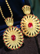 Load image into Gallery viewer, LUOWEND 18K Yellow Gold Fine Jewelry Real Natural Ruby Pendant for Women
