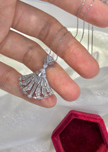 Load image into Gallery viewer, LUOWEND 18K White Gold Real Natural Diamond Pendant Necklace for Women