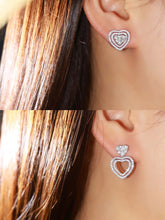 Load image into Gallery viewer, LUOWEND 18K White Gold Real Natural Diamond Stud Earrings for Women