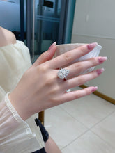 Load image into Gallery viewer, LUOWEND 18K White Gold Natural Diamond Ring for Women