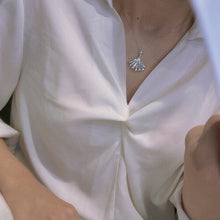 Load image into Gallery viewer, LUOWEND 18K White Gold Real Natural Diamond Pendant Necklace for Women