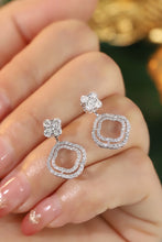 Load image into Gallery viewer, LUOWEND 18K White Gold Real Natural Diamond Stud Earrings for Women