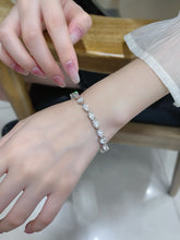 Load image into Gallery viewer, LUOWEND 18K White Gold Natural Diamond Bracelet for Women