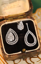 Load image into Gallery viewer, LUOWEND 18K White Gold Real Natural Diamond Stud Earrings for Women