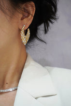 Load image into Gallery viewer, LUOWEND 18K Yellow Gold Real Natural Diamond Drop Earrings for Women
