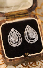 Load image into Gallery viewer, LUOWEND 18K White Gold Real Natural Diamond Stud Earrings for Women