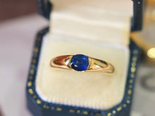 Load image into Gallery viewer, LUOWEND 18K Yellow Gold Natural Sapphire Ring for Women