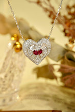Load image into Gallery viewer, LUOWEND 18K White Gold Real Natural Ruby and Diamond Gemstone Necklace for Women