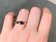 Load image into Gallery viewer, LUOWEND 18K Yellow Gold Natural Sapphire Ring for Women
