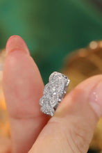 Load image into Gallery viewer, LUOWEND 18K White Gold Real Natural Diamond Hoop Earrings for Women