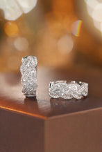 Load image into Gallery viewer, LUOWEND 18K White Gold Real Natural Diamond Hoop Earrings for Women