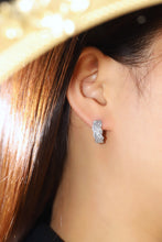 Load image into Gallery viewer, LUOWEND 18K White Gold Real Natural Diamond Hoop Earrings for Women