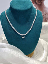 Load image into Gallery viewer, LUOWEND 18K White Gold Real Natural Diamond Necklace for Women
