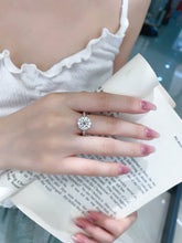 Load image into Gallery viewer, LUOWEND 18K White Gold Natural Diamond Ring for Women