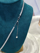 Load image into Gallery viewer, LUOWEND 18K White Gold Real Natural Diamond Necklace for Women