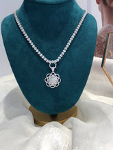 Load image into Gallery viewer, LUOWEND 18K White Gold Real Natural Diamond Necklace for Women